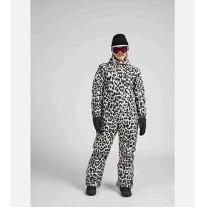 Airblaster Ski Suit Lady Wrench Coveralls in Leopard Print
